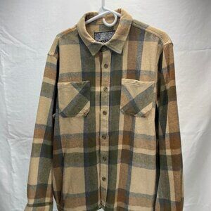 Urban Trademark Flannel Shirt Jacket Plaid Button Up Long Sleeve, Size XL